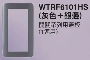 【國際Panasonic】RISNA系列 WTRF6101HS 一連蓋板/灰色