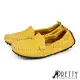 【Pretty】女 休閒鞋 莫卡辛 便鞋 素面 按摩顆粒 乳膠氣墊 平底 台灣製 JP23 黃色