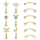 JOERICA 12Pcs 16G Rook Daith Earrings for Women Stainless Steel Eyebrow Pierc...