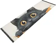 ZRYSMY Cute Black Cat Bag Washable Runner Rug 2’ x 6’ Non-Slip Floor Carpet Runner Rug for Hallways Kitchen Laundry Room Bedroom Floor Carpet Runner- Soft Thin Mat for Family Pet