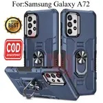 SAMSUNG 適用於三星 GALAXY A72 硬殼 RING ARMOR 機器人外殼支架混合/環形支架外殼高級