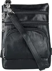 [CTM] Leather Biker Hook Waist Belt Bag with Thigh Strap, Black