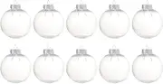 Fillable Christmas Baubles Clear Christmas Baubles 10pcs Fillable Christmas Balls 8cm Round Ornament Balls Xmas Tree Pendant Decor DIY Crafts
