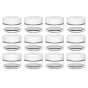 12 Empty Clear Round Jars Small Cosmetic Sample Travel Container