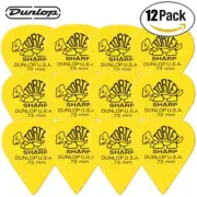 12-PACK Dunlop 412P.73 Tortex Sharp Guitar Picks - 0.73mm Yellow