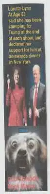 2024 Loretta Lynn with Donald Trump Kid Rock Bookmark from old school Book marks