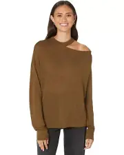 Sanctuary L65116 Womens Olive Green Full Time Lover Cold Shoulder Tee Size M