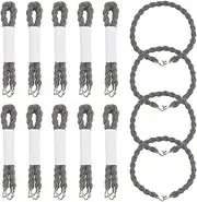 SOFPLATE 1 Box 16PCS Elastic Boot Straps Grey Military Boot Bands Blousing Garter Straps Elastic Legging Rope with Strong Metal Hooks for Army Navy Training Hiking Running Cycling Outdoor Sports Men