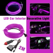 2M LED Car Interior Decorative Atmosphere Wire Strip Light Purple Accessories G (for: Mitsubishi)