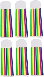 GETAJGHSD 6-Pack Highlighter Tape Teacher Tape for Books Office Annotation Supplies Non-Toxic Reusable Highlight Strips