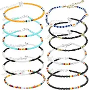 [VALICLUD] 12 Pcs Beaded Anklet Set Colorful Beads Foot Chain Jewelry for Beach Parties Birthday