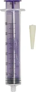 60cc ENFit Syringe - Flattop W/Trans Connection - Enteral / Oral 60Ml Feeding Irrigation Syringe - Transition Tip included 12 pack