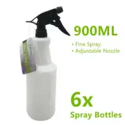 6 x 900mL Squeeze Plastic Spray Bottles Garden Watering Kit Empty Spray Bottle