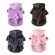 Pet Dog Bathrobe Towel Puppy Dog Hooded Bath Robe Towel Dressing Gown Pyjamas AU