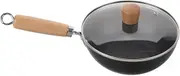 Amosfun Cast Iron Wok with Lid Nonstick Stir Fry Pan Versatile Cooking for Gas Electric Induction Cooktops Cast Iron for Searing Baking Frying Roasting