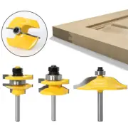 3PCS Carbide Door Router Bit Set, 1/4 Inch 6.35mm Shank for Woodworking Cabinets