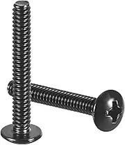 uxcell #6-32 x 1 Truss Head Phillips Machine Screws, Full Thread, Phillips Drive, 304 Stainless Steel 18-8, Black Oxide Finish, Quantity 100