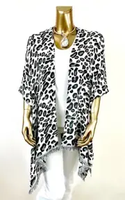 CHICO'S $129 ONE-SIZE JACQUARD ANIMAL RUANA WRAP