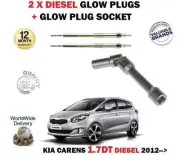 FOR KIA CARENS 1.7 CRDI D4FD 16v 2012-> NEW 2 X DIESEL GLOW PLUGS + SOCKET SET
