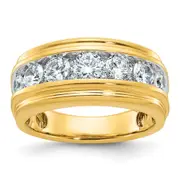 14k Yellow Gold Men's 2 carat Diamond Complete Ring