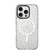 iPhone 16 Pro Clear Case MagSafe Compatible Girly Gold Dots by Nature Magick - Shimmery Gold Glitter Polka Dot + Clear