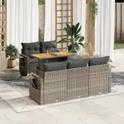 Garden Sofa Set Grey Modular Outdoor Furniture Cushions Storage Adjustable 27105