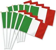 10 PCS Italy Handheld Small Flag, Italian Hand held Mini Decor Decoration Banner