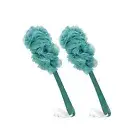 Back Scrubber for Shower Qewro Loofah on aStick as Shower Brush Exfoliating Body