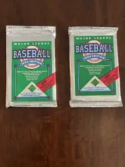 (2) 1990 Upper Deck Baseball Wax Packs Unopened, 30 Cards Total