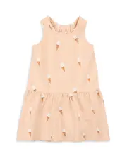 Miles The Label Girls' Two Scoops Print Jersey Racerback Dress - Baby