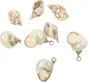 [LIFKOME] Ocean-inspired Conch Pendant Diy Jewelry Accessory Set 8pcs Natural Scallop Shells Charms