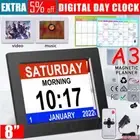 8'' LED Large Digital Day Clock Calendar Dementia Date Week Month Year Time Wall