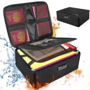 Fireproof Document Bag with Lock, Collapsible Important Document Organizer fo...