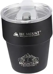 Zxpjkyu Camping Cup with Lid Beer Cup Water Cup Stainless Steel Cup for Outdoor Activities, Black