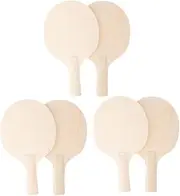 PAMINGONO Craft Table Tennis Rackets 6pcs Unfinished Blanks with Grip for Sports