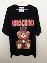 在飛比找Yahoo!奇摩拍賣優惠-moschino黑色可愛熊 長版T恤上衣