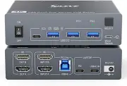 Dual Monitor KVM Switch Docking Station for Laptop & Desktop 4K@60Hz, USB C and