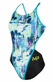 Size 24 Michael Phelps Racing Swim Suit Aqua Infinity Tech! Women Freeze READ!