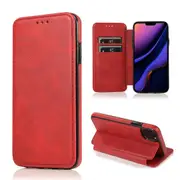 iPhone 11 Pro Case Leather Wallet Flip Phone Case - Red