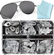 PFDHQS Push-in Nose Pads for Glasses - 18 Pairs Eyeglass Nose Pads and 6 Options for Comfort