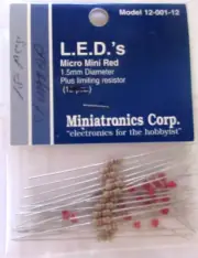 MINIATRONICS CORP. 12-001-12 L.E.D'S MICRO MINI RED 1.5mm DIAMETER PLUS LIMITTIN