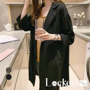 【Lockers 木櫃】春季英倫風寬鬆薄款大衣 L112032010(薄款大衣 外套 女外套)