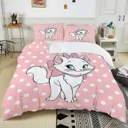 v2197 Bed Sheets Cat Marie Printed PC Bedding Set Duvet Cover Bed Quilt Cover Bedroom Decor Children Birthday Gift Full Size Girls Gifts 3-Piece Beddi
