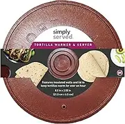 Simply Served Tortilla Warmer and Server, Insulated Design Keeps Tortillas Warm for Over an Hour, Perfect for Tacos, Fajitas, and More