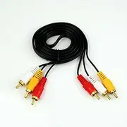 Triple 3 x RCA Phono Plug Male to Plug Male AV TV Composite Video Cable Lead
