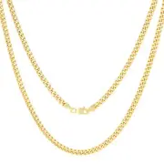 10K Yellow Gold Mens 4mm Miami Cuban Link Chain Italian Pendant Necklace 26"