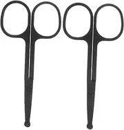 VICASKY 2 pcs Rounded Head Facial Hair Scissors Nose Eyebrow Trimming Scissors Safe Lightweight for Men and Women Portable Grooming Tool