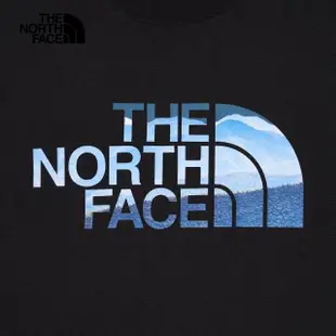 【The North Face 官方旗艦】北面男款黑色純棉品牌風景LOGO寬鬆短袖T恤｜88GMJK3