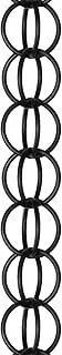 Black Rain Chains for Outside, Metal Double Loop Rain Gutter Chains 6ft 8.5ft 12ft, Gutter Chain Downspout, Garden Porch Rain Catcher Chain(1m/3.3 ft)