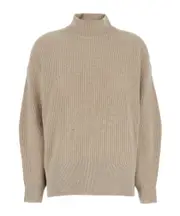 Brunello Cucinelli Lurex High Neck Oversized Pullover S light brown
